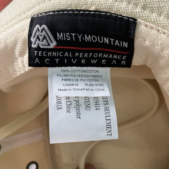 NWT Misty Mountain Activewear Boonie Hat Wide Brim 100% Cotton XL Beige - Picture 6 of 12